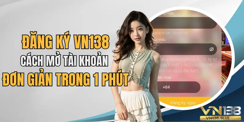 Đăng ký VN138 cách mở tài khoản đơn gian trong 1 phút.